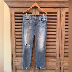 HUDSON Nico Straight Distressed Light Blue Jeans